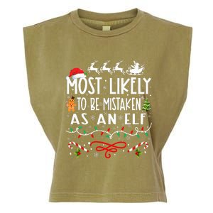 Most Likely To Be Mistaken As An Elf Family Christmas  Garment-Dyed Women's Muscle Tee