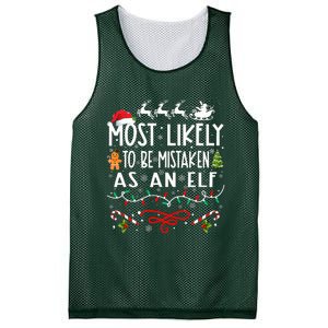 Most Likely To Be Mistaken As An Elf Family Christmas  Mesh Reversible Basketball Jersey Tank