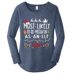 Most Likely To Be Mistaken As An Elf Family Christmas  Women's Perfect Tri Tunic Long Sleeve Shirt