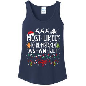 Most Likely To Be Mistaken As An Elf Family Christmas  Ladies Essential Tank