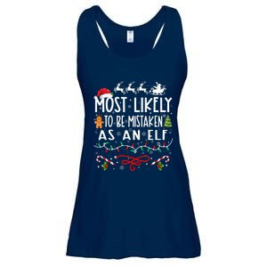 Most Likely To Be Mistaken As An Elf Family Christmas  Ladies Essential Flowy Tank