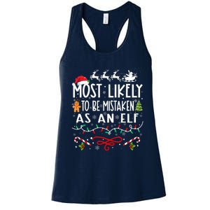 Most Likely To Be Mistaken As An Elf Family Christmas  Women's Racerback Tank