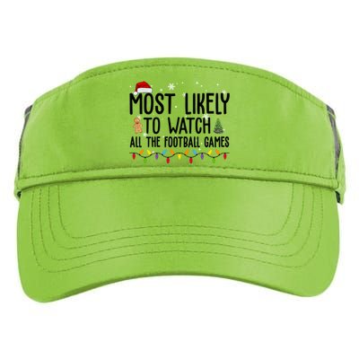 Most Likely To Watch All The Football Games Christmas Adult Drive Performance Visor