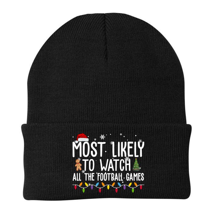 Most Likely To Watch All The Football Games Christmas Beanie