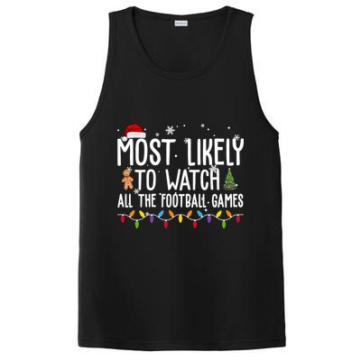 Most Likely To Watch All The Football Games Christmas PosiCharge Competitor Tank