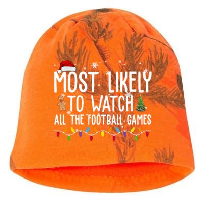 Most Likely To Watch All The Football Games Christmas Kati - Camo Knit Beanie