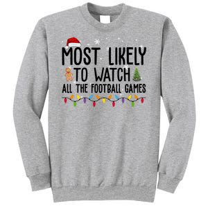 Most Likely To Watch All The Football Games Christmas Sweatshirt