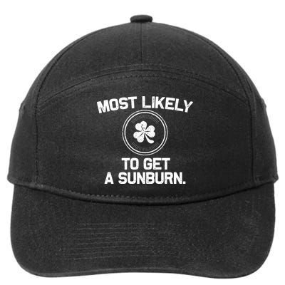 Most Likely To Get A Sunburn Funny St Patricks Day 7-Panel Snapback Hat