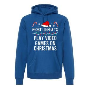 Most Likely To Play Video Games On Christmas Matching Gift Premium Hoodie