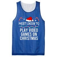 Most Likely To Play Video Games On Christmas Matching Gift Mesh Reversible Basketball Jersey Tank