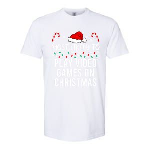 Most Likely To Play Video Games On Christmas Matching Gift Softstyle CVC T-Shirt