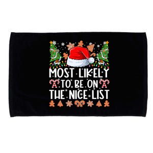 Most Likely To Be On The Nice List Christmas Shirts For Family Microfiber Hand Towel