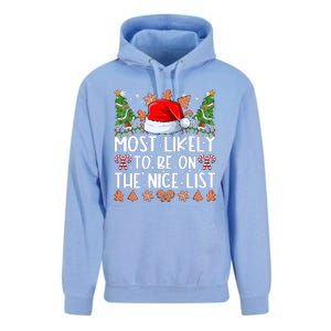 Most Likely To Be On The Nice List Christmas Shirts For Family Unisex Surf Hoodie