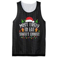 Most Likely To Eat Santa's Cookies Christmas Matching Family Mesh Reversible Basketball Jersey Tank