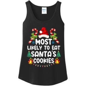 Most Likely To Eat SantaS Cookies Christmas Family Matching Ladies Essential Tank