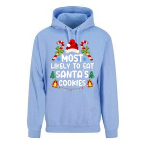 Most Likely To Eat SantaS Cookies Christmas Family Matching Unisex Surf Hoodie