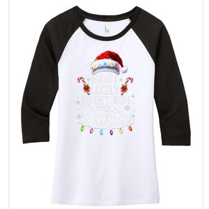 Most Likely To Get High With Santa Christmas Funny Women's Tri-Blend 3/4-Sleeve Raglan Shirt