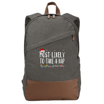 Most Likely Take A Nap Cotton Canvas Backpack