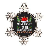 Most Likely To Be Santas Favorite Christmas Shirts For Family Metallic Star Ornament