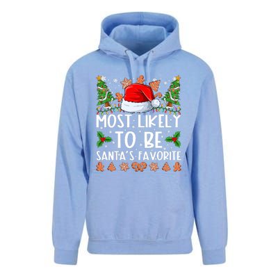 Most Likely To Be Santas Favorite Christmas Shirts For Family Unisex Surf Hoodie