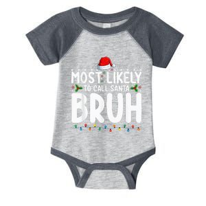 Most Likely To Call Santa Bruh Christmas Matching Family Infant Baby Jersey Bodysuit