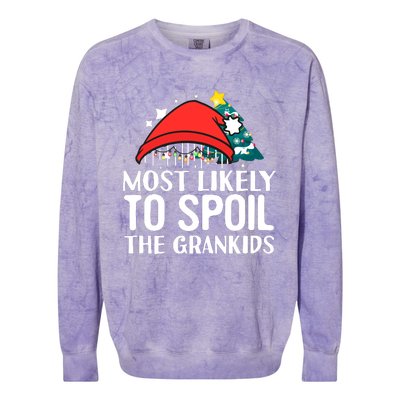 Most Likely To Spoil The Grandkids Funny Christmas Grandma Colorblast Crewneck Sweatshirt