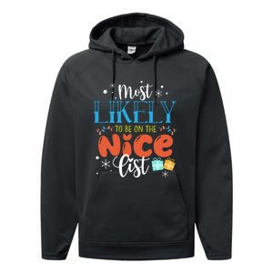 Most Likely To Be On The Nice List Performance Fleece Hoodie