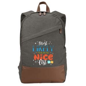 Most Likely To Be On The Nice List Cotton Canvas Backpack