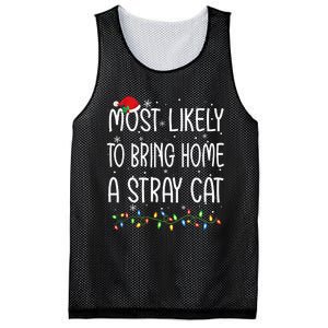 Most Likely To Bring Home A Stray Cat Xmas Matching Mesh Reversible Basketball Jersey Tank