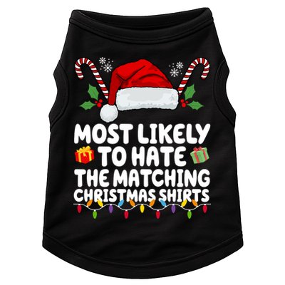 Most Likely To Hat The Matching Christmas Shirts Doggie Tank