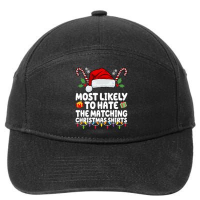 Most Likely To Hat The Matching Christmas Shirts 7-Panel Snapback Hat