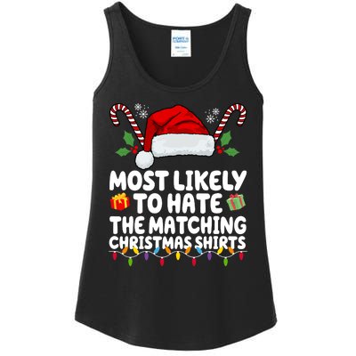 Most Likely To Hat The Matching Christmas Shirts Ladies Essential Tank