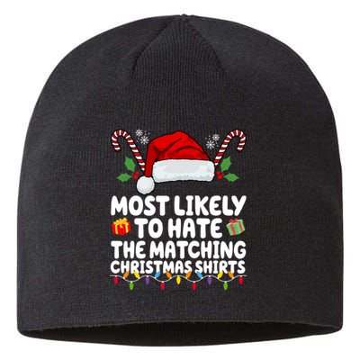 Most Likely To Hat The Matching Christmas Shirts Sustainable Beanie