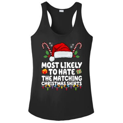 Most Likely To Hat The Matching Christmas Shirts Ladies PosiCharge Competitor Racerback Tank