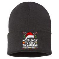 Most Likely To Hat The Matching Christmas Shirts Sustainable Knit Beanie