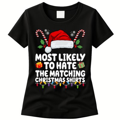 Most Likely To Hat The Matching Christmas Shirts Womens T-Shirt