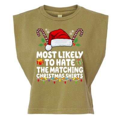 Most Likely To Hat The Matching Christmas Shirts Garment-Dyed Women's Muscle Tee