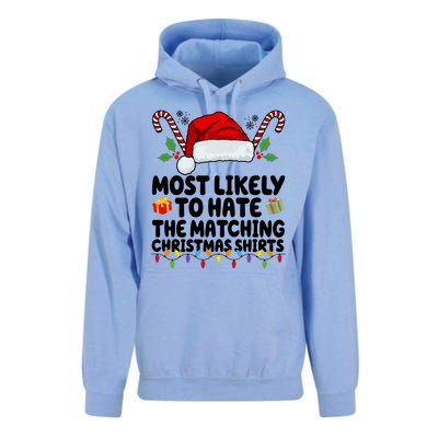 Most Likely To Hat The Matching Christmas Shirts Unisex Surf Hoodie