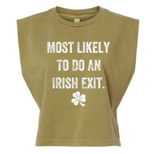 Most Likely To Do An Irish Exit Funny St Patricks Day Garment-Dyed Women's Muscle Tee