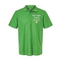 Most Likely To Do An Irish Exit Funny St Patricks Day Softstyle Adult Sport Polo