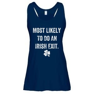 Most Likely To Do An Irish Exit Funny St Patricks Day Ladies Essential Flowy Tank