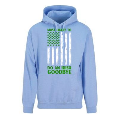 Most Likely To Do An Irish Goodbye Funny St Patricks Day Unisex Surf Hoodie