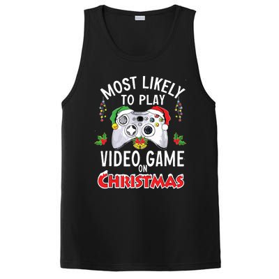 Most Likely To Play Video Games On Christmas Xmas Lights PosiCharge Competitor Tank