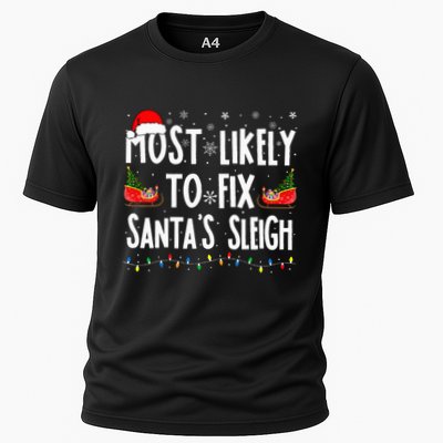 Most Likely to Fix Santa Sleigh Family Matching xmas  Performance Shirt