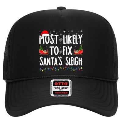 Most Likely to Fix Santa Sleigh Family Matching xmas  Trucker Hat