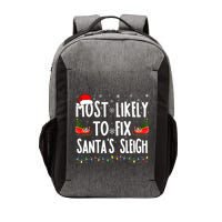Most Likely to Fix Santa Sleigh Family Matching xmas  Vector Backpack