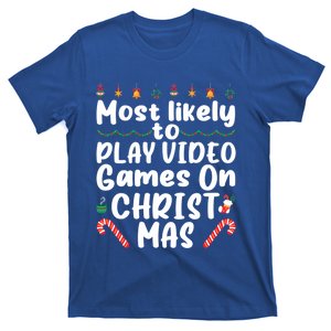 Most Likely To Play Video Games On Christmas Party Costume Funny Gift T-Shirt