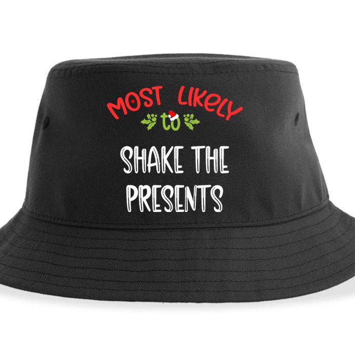 Most Likely To Christmas Shake The Presents Family Group Sustainable Bucket Hat