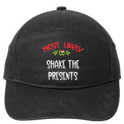 Most Likely To Christmas Shake The Presents Family Group 7-Panel Snapback Hat