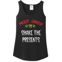 Most Likely To Christmas Shake The Presents Family Group Ladies Essential Tank